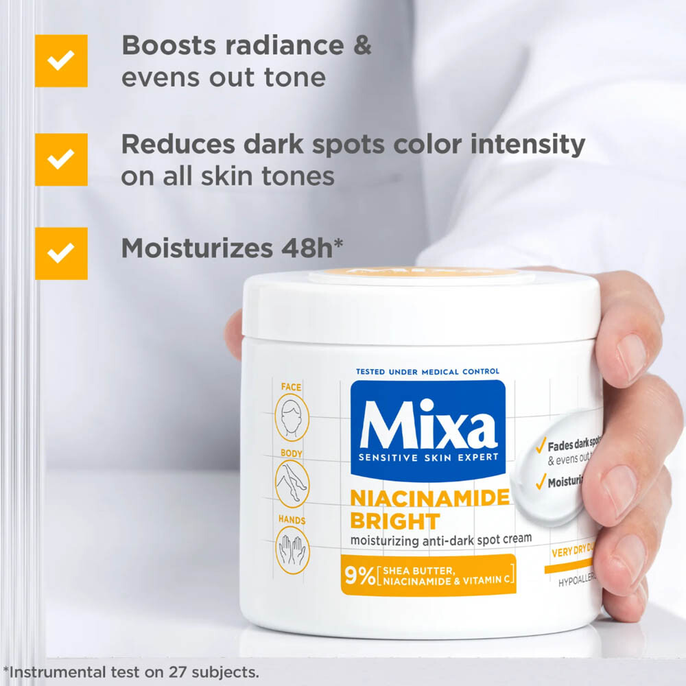 Mixa Niacinamide Bright Moisturizing Anti-Dark Spots Cream with Shea Butter x4
