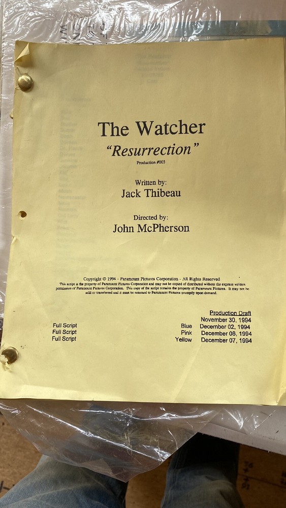 the WATCHER tv show script Paramount Pictures 1994
