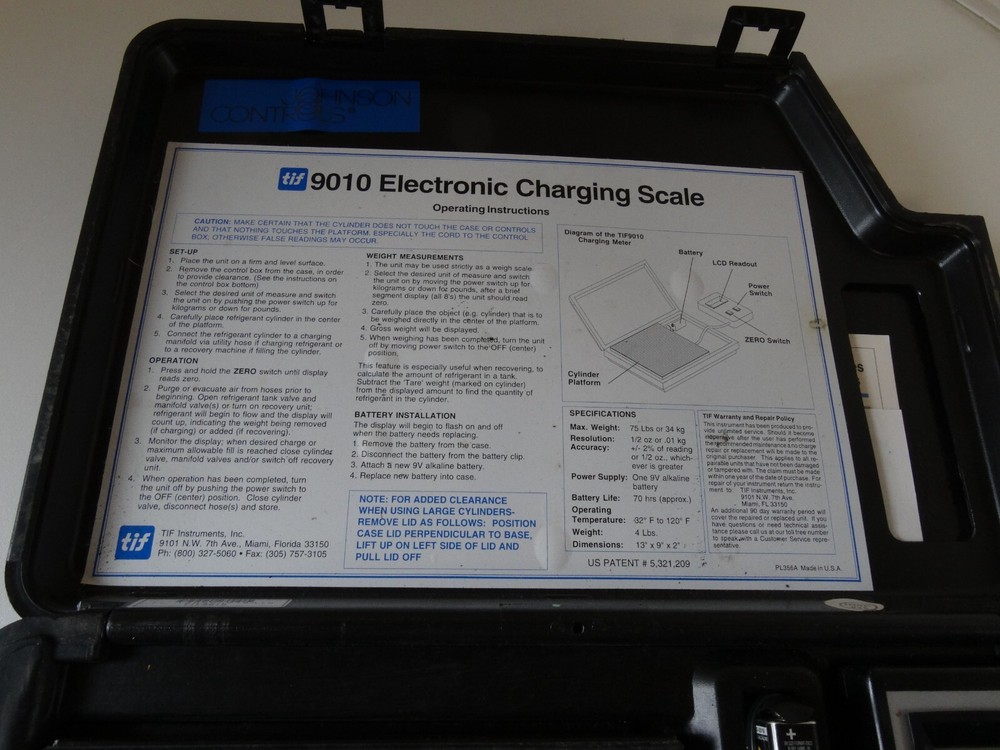 TIF 9010 Electronic Refrigerant Charging Scale