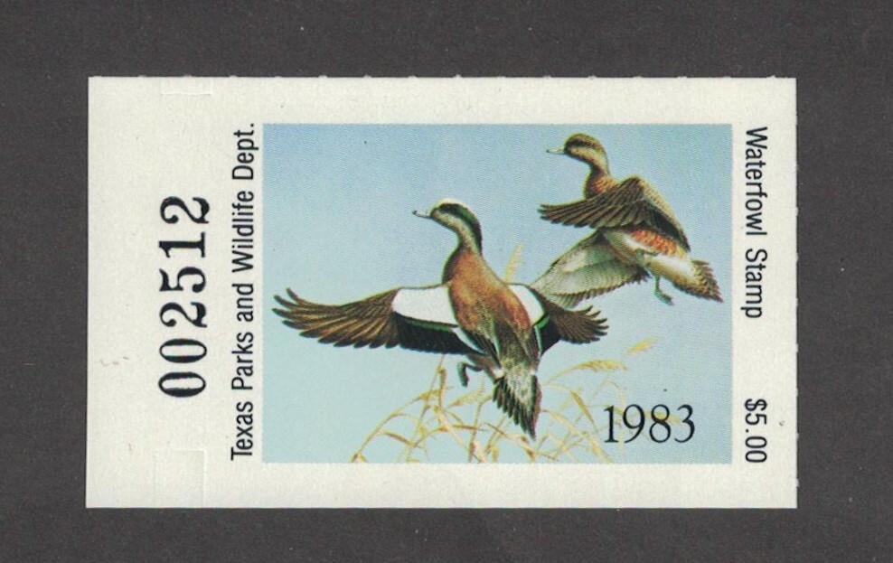 TX3 - Texas State Duck Stamp. Single.  MNH. OG.