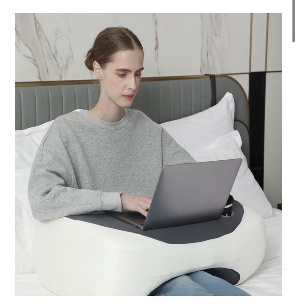 Memory Foam Game & Reading Pillow with Adjustable Folding Table for Adults