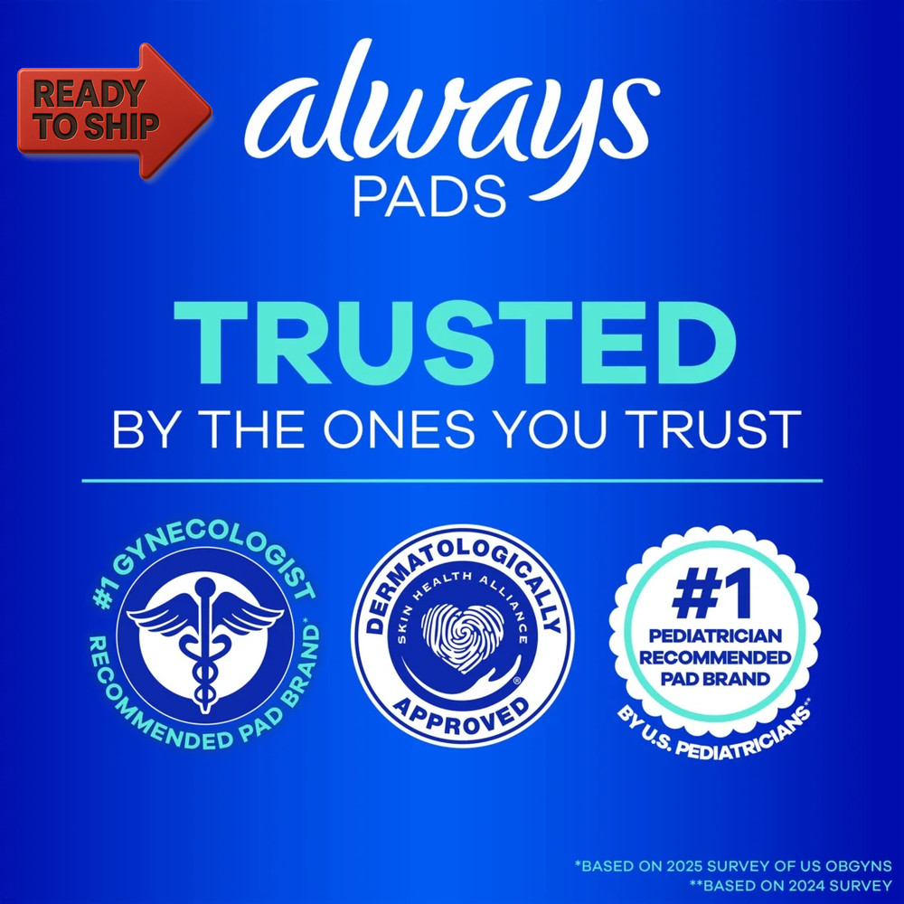 Ultra Thin Pads without Wings, Size 2, Long Super Absorbency, 40 CT