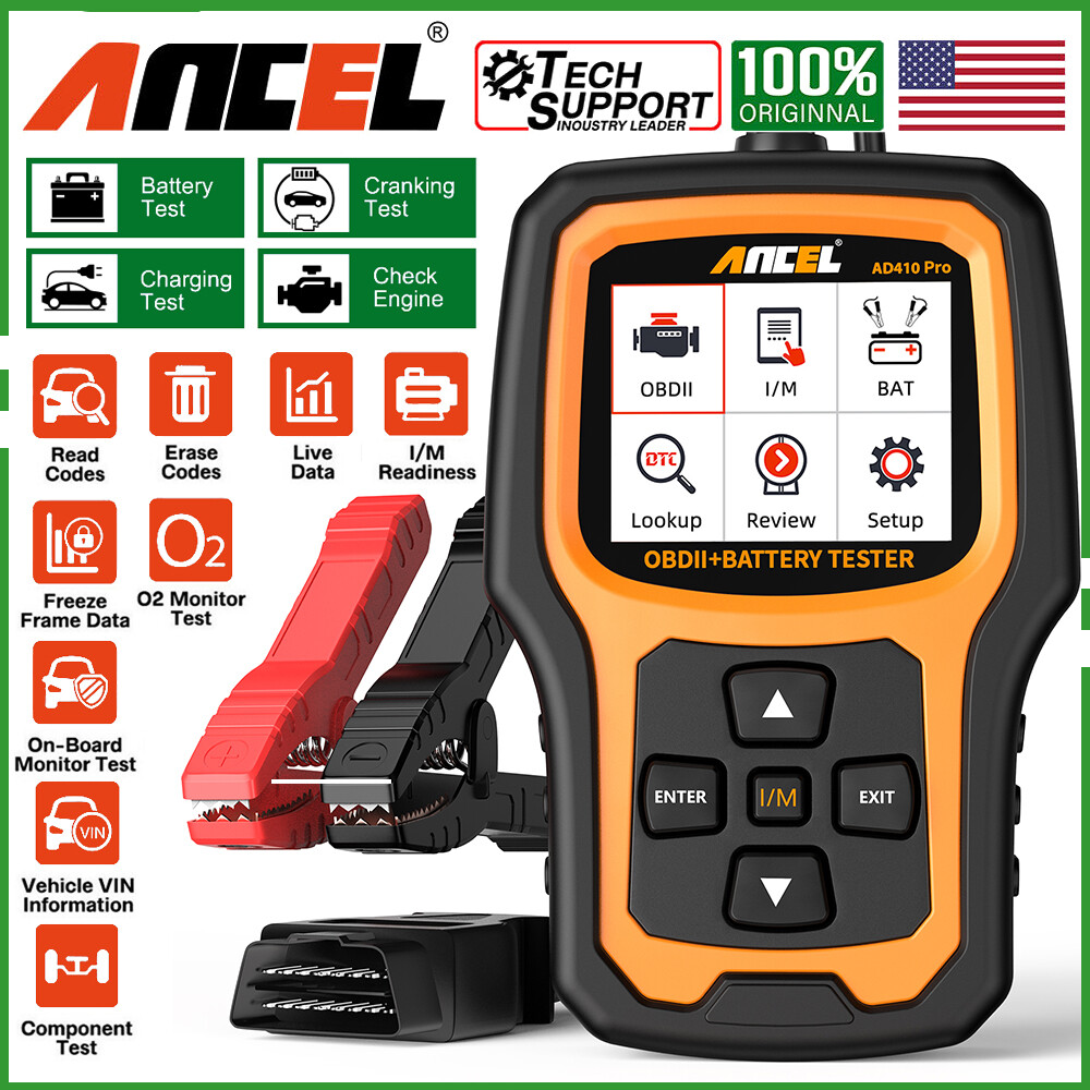 ANCEL AD410 PRO 6V/12V Auto Battery Tester OBD2 Scanner Code Reader Check Engine