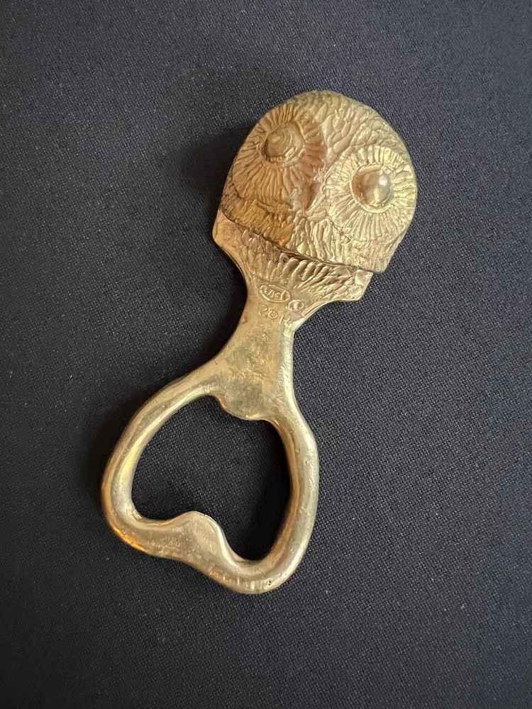 Creel & Gow Bottle Opener Owl Solid Brass NIB