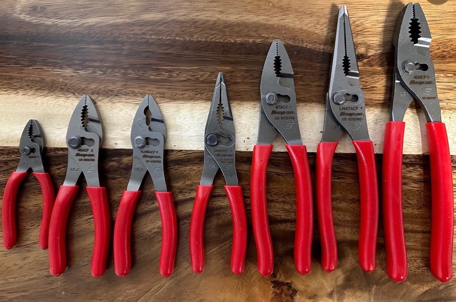 New Snap On Tools Essentials 7 Piece Red Plier Set