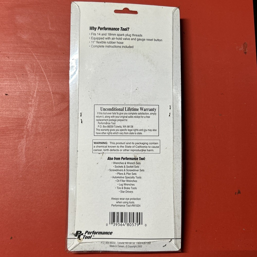 Performance Tool W80579 Flex Drive Compression Tester 0-300 PSI