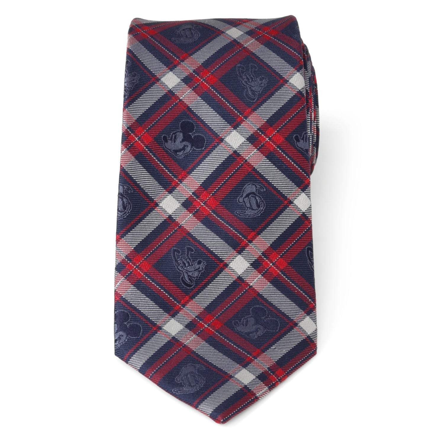 👔 Disney Mickey and Friends Navy Plaid Men's Tie