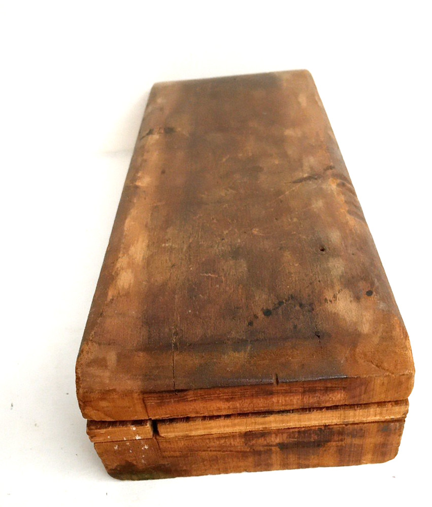 Vintage Sharpening Stone, Medium / Fine Grit with Wooden Box