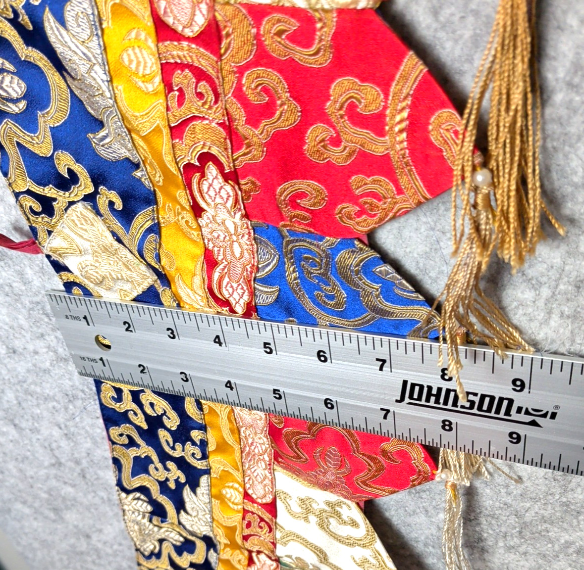 VTG Tibetan Buddhist Brocade Wall Curtain Banner Tashi Tha-Ring Altar Valance