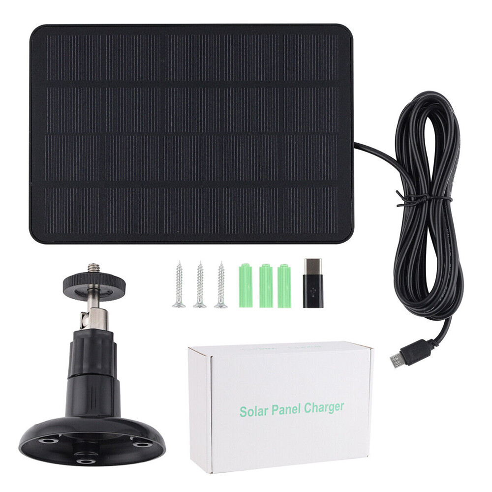 Solar Panel Charger Ring Spotlight Camera Doorbell Solar Charger Micro USB TypeC