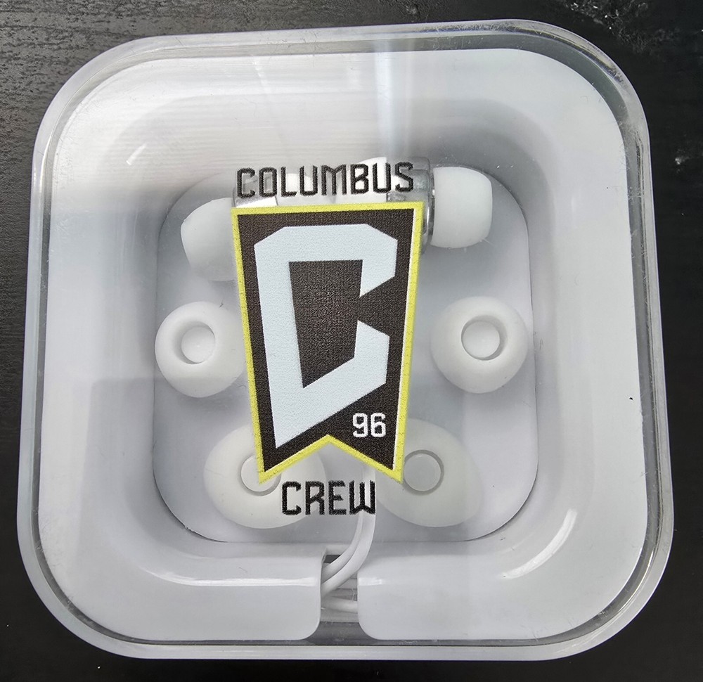 Columbus Crew Earbuds White With Case...LOWEST $
