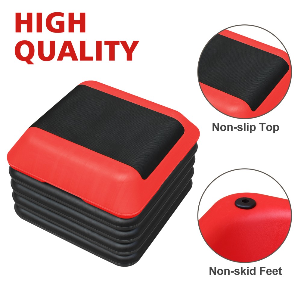 Height-Adjustable Step Aerobics Platform with 4 Risers for Home Workout