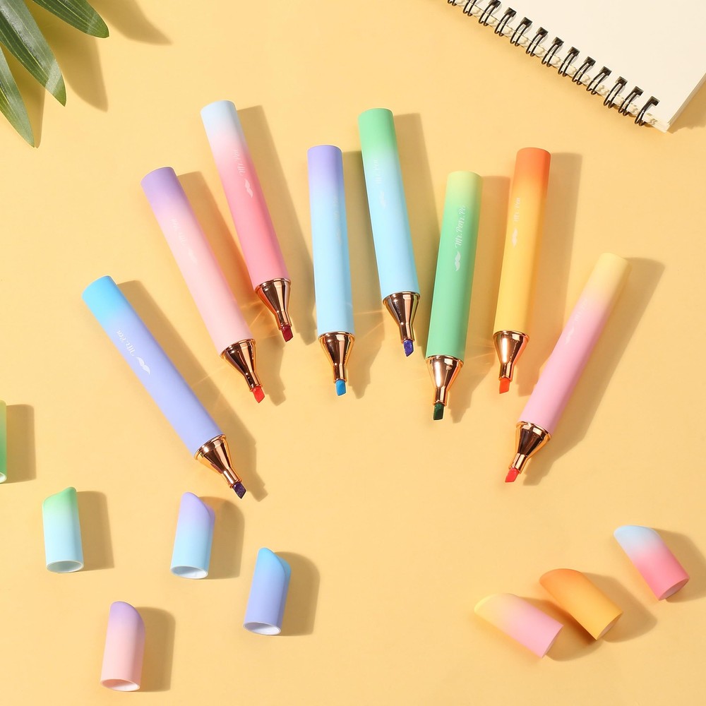 Glitter Highlighters set 8 Pack Chisel Tip Sparkle Stationery set