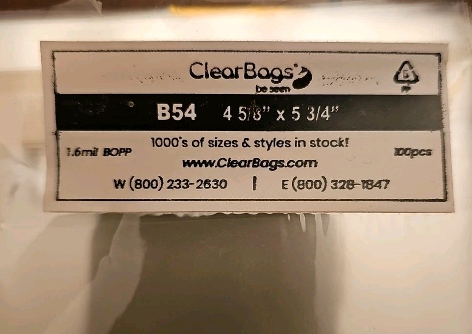 200 A2 Cello Bag with Flap 4 5/8 x 5 3/4 Resealable Clear Bags Sleeves 1.6 mil