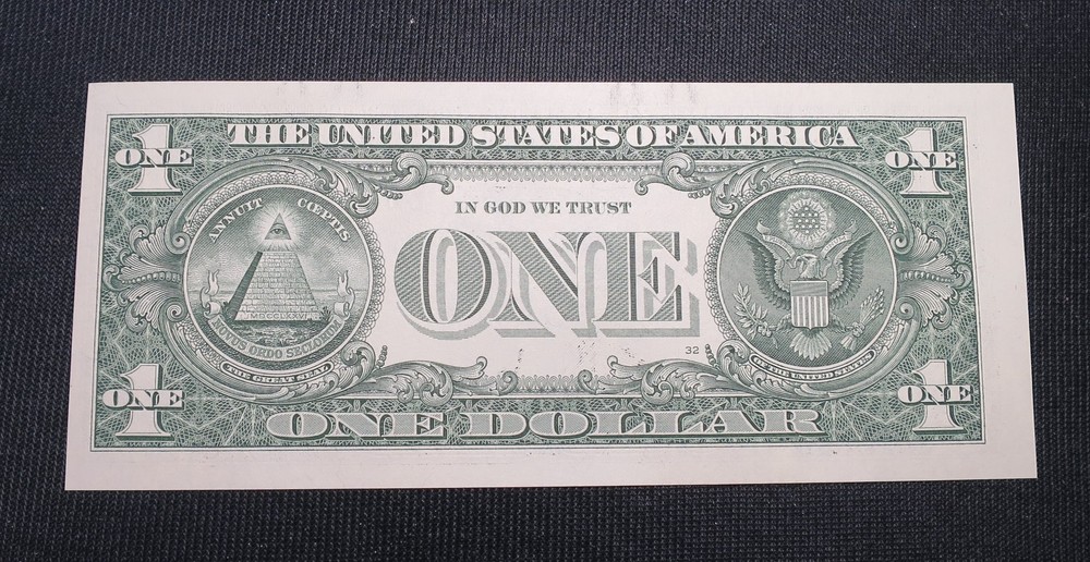 $1 Dollar Miscut Misaligned Error Uncirculated Bill