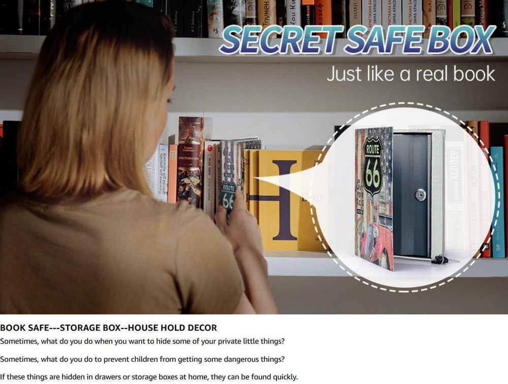 Book Safe Security Hidden Diversion Storage, Combination Lock, Choice Styles,NEW