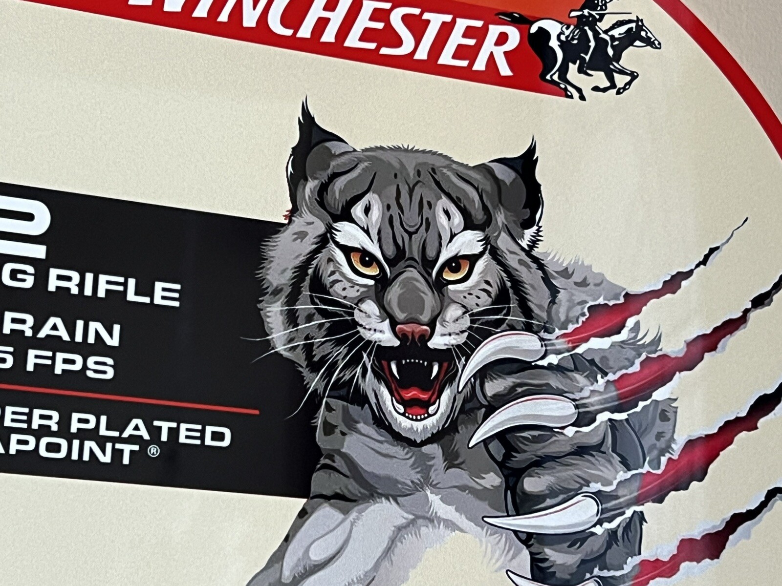 Winchester Ammunition Hunting Gun Vintage Style Round Metal Sign Wildcat Wolf