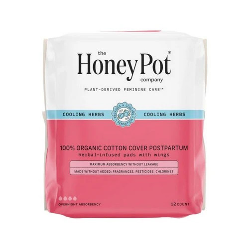 Organic Top Sheet Postpartum Herbal Pads 12 Count