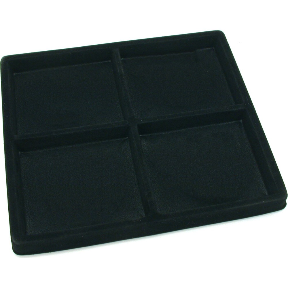 4 Compartment Display Tray Inserts Black 7 5/8" 5Pcs