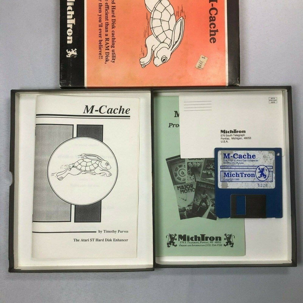Genuine Vintage MICHTRON M-CACHE Hard Disk Caching Utility Software for Atari ST