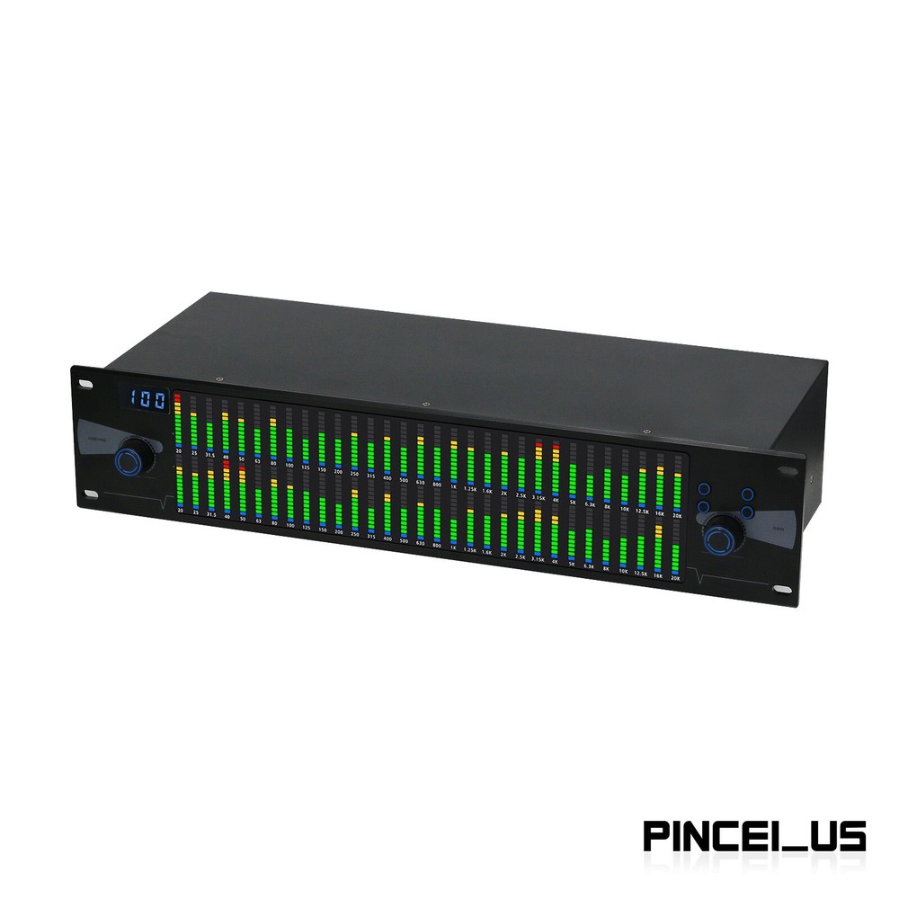 Professional Graphic Equalizer Digital Equalizer Dual 31-Band Spectrum Display//