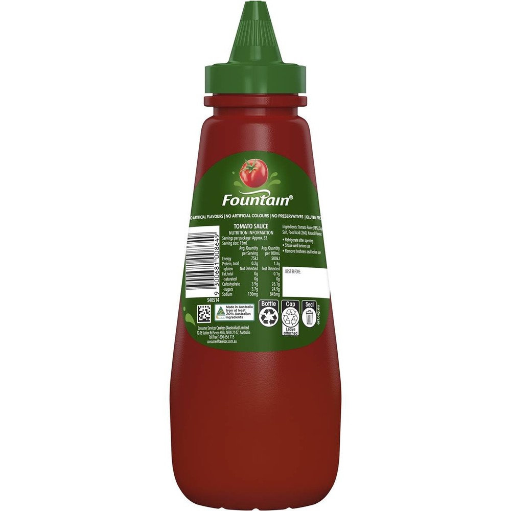 Fountain Tomato Sauce Squeeze Bottle 500ml