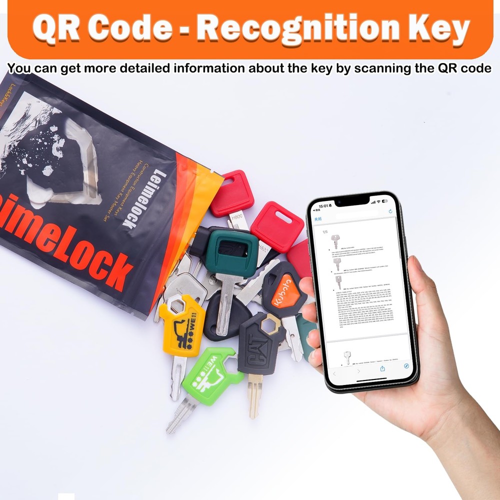 Multi Type Heavy Equipment Master Keys, 22 Contractor Machinery Ignition Exca...