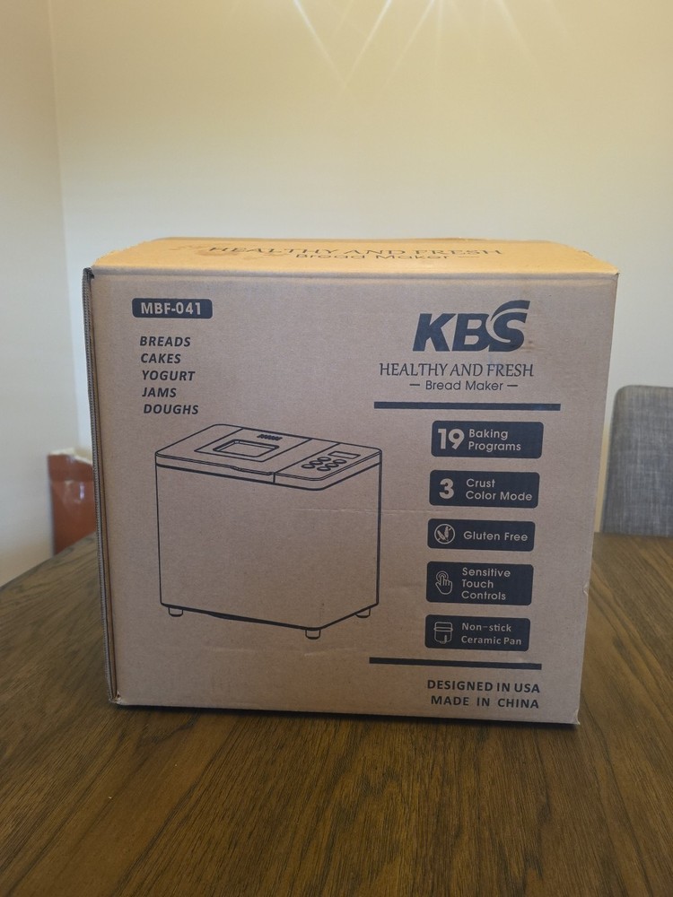 KBS Healthy & Fresh Bread Maker. 19 Baking Programs, 550W Machine MBF-041