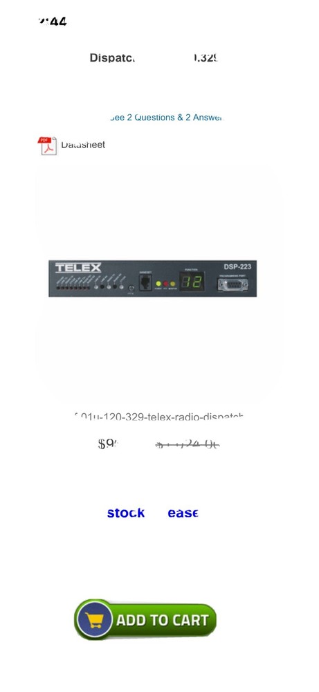 Telex IP-223 - Ethernet Remote Panel