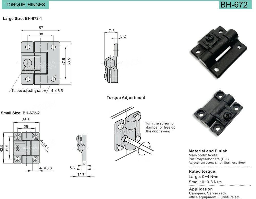 Adjustable Torque Hinge Position Control Replacement Southco E6-10-301-20