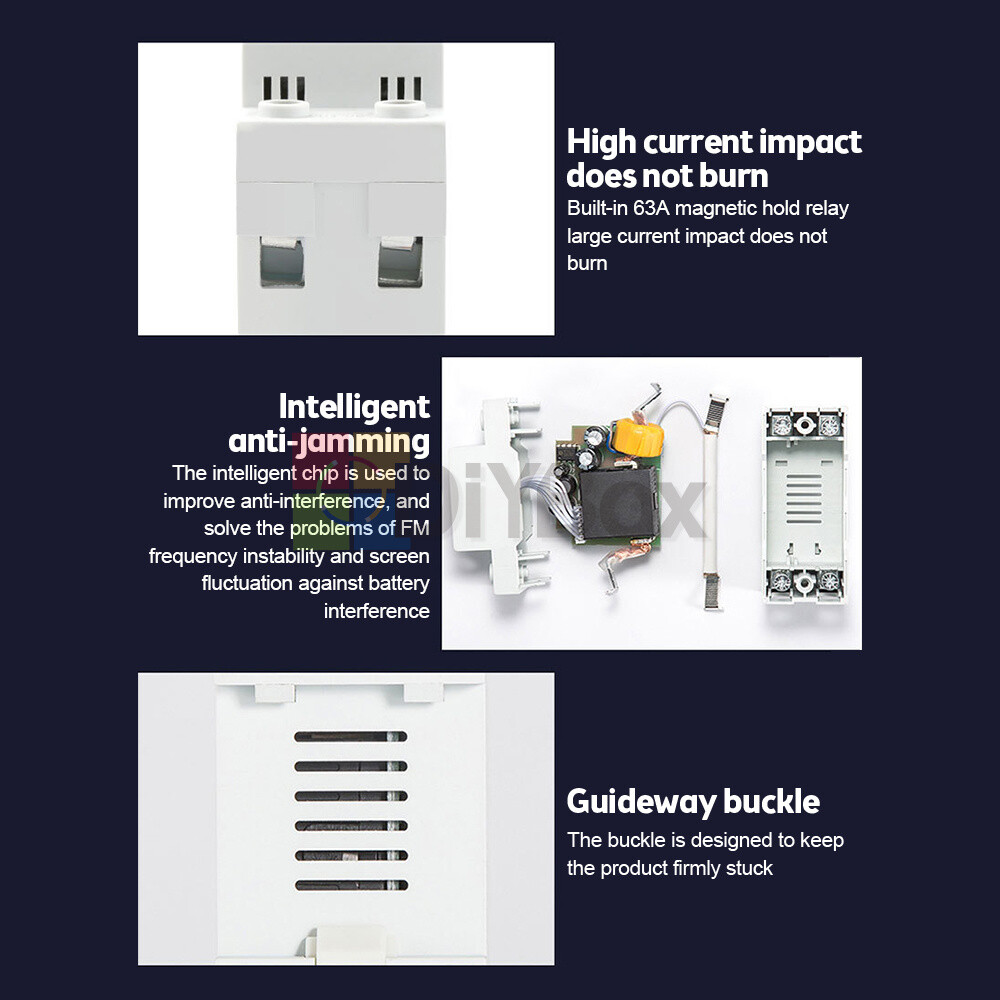 63A Digital Display Adjustable Over Under Current Voltage Protector Relay Meter