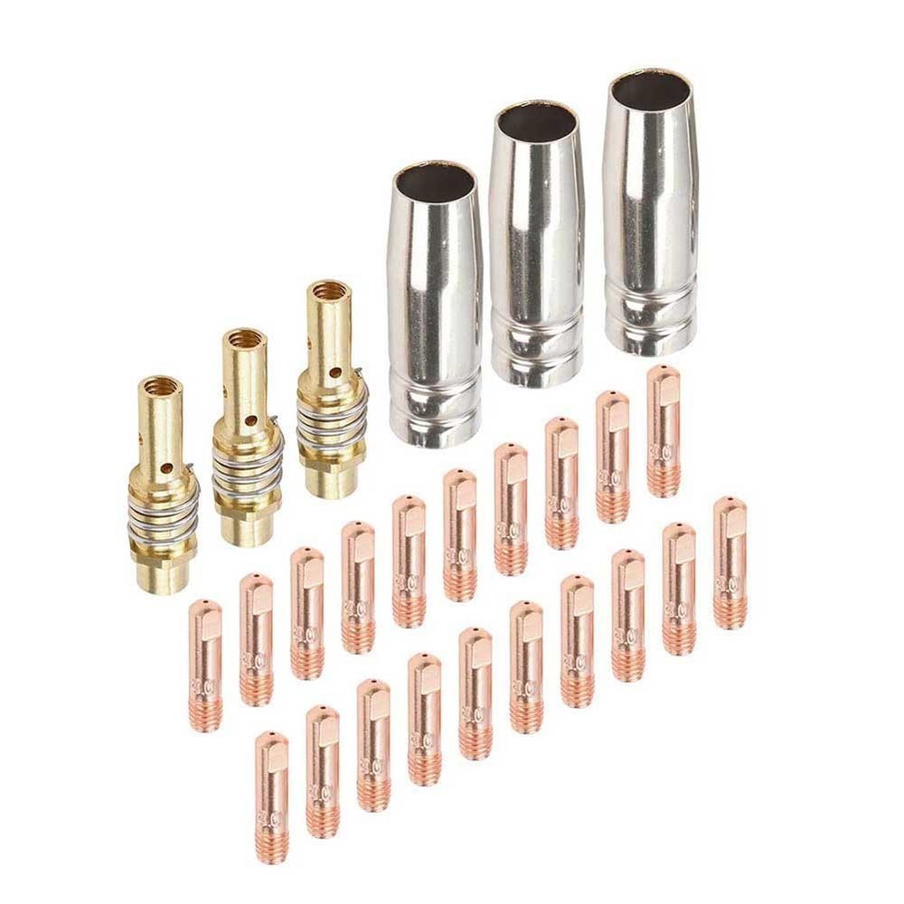 26PCS For MIG Welding Kit Includes 3 Nozzles 3 Diffusers 20 Tips 0.9mm