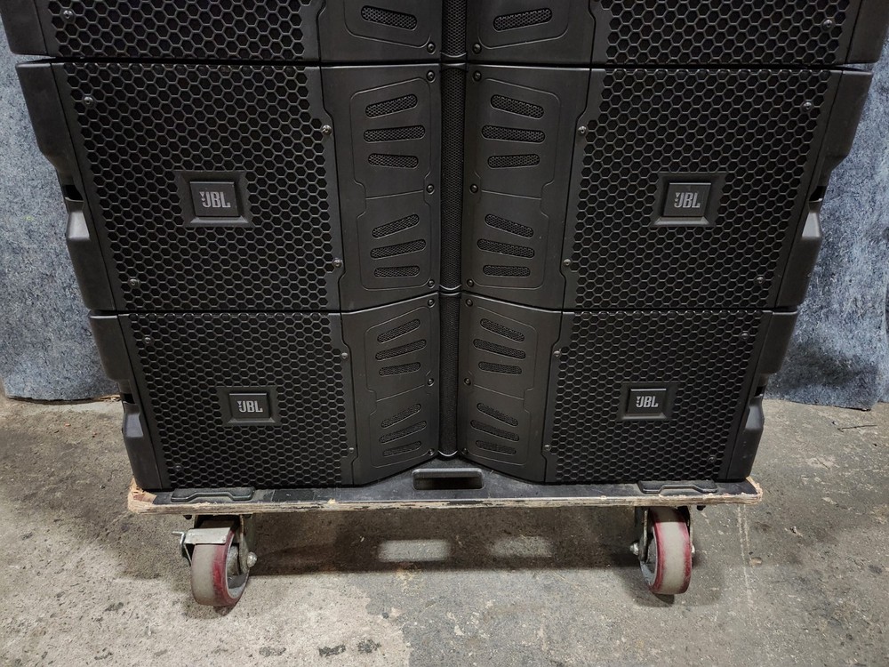 (4x) JBL VTX-V20 3-Way High Directivity Line Array Speaker w/Transporter &Cover