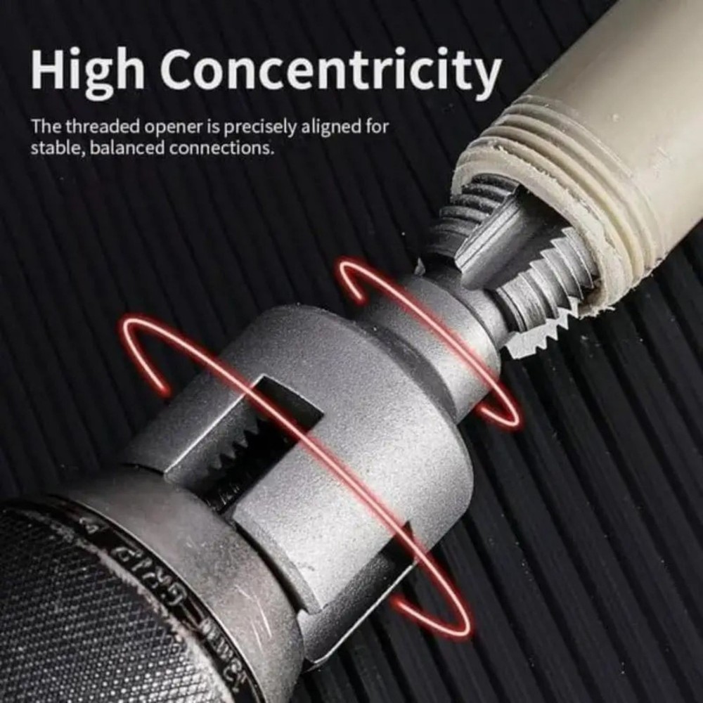 PVC Pipe Threading Tool 1/2" 3/4" Internal External Water Pipe Drill Attachment