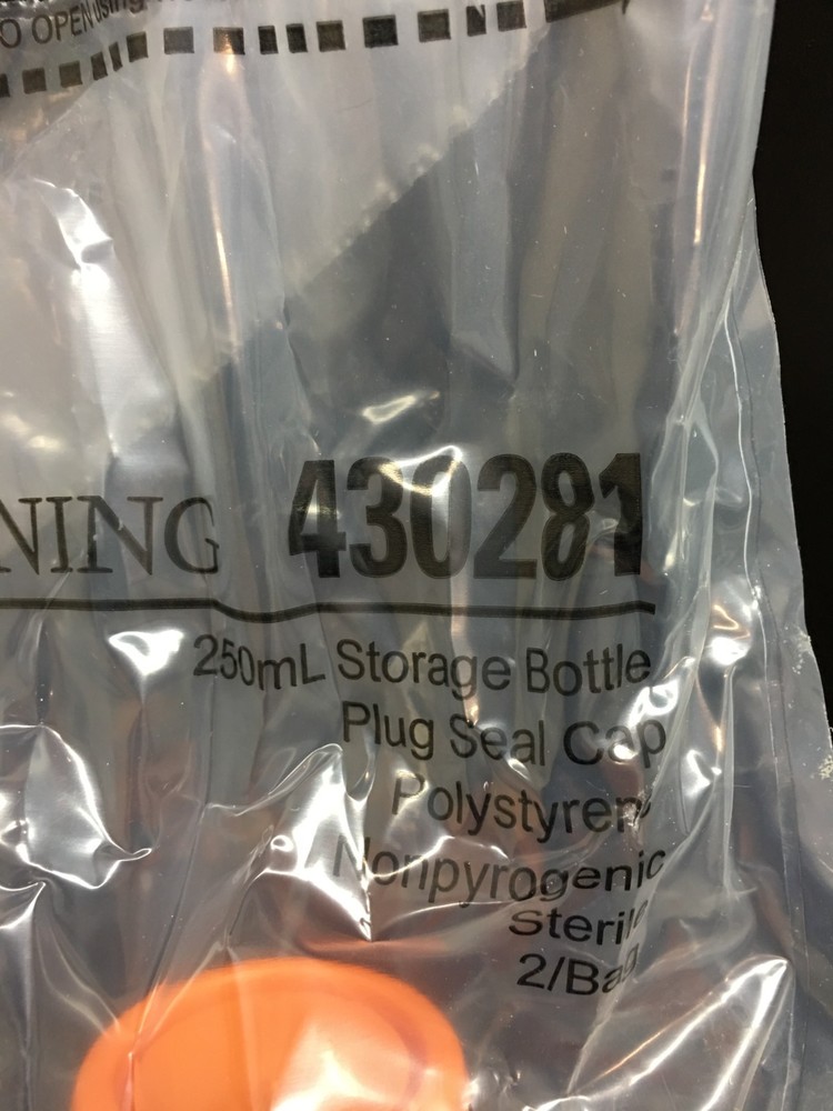 Corning REF 430281 250mL Easy Grip Storage Bottle with Caps