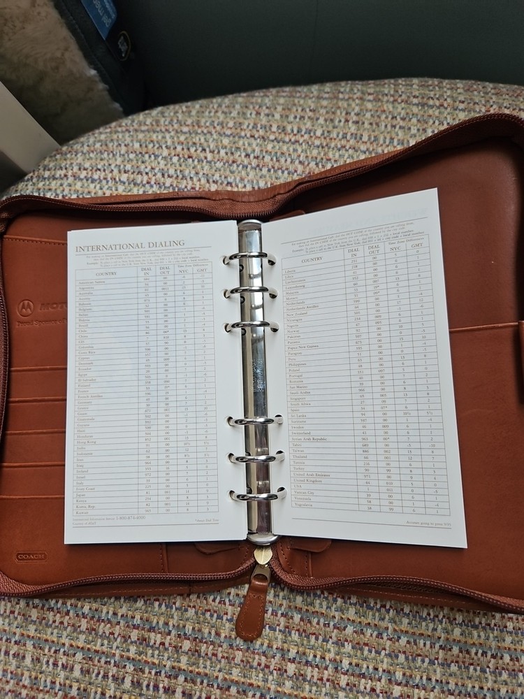 Coach 1990's Leather Organizer Zip Around Planner