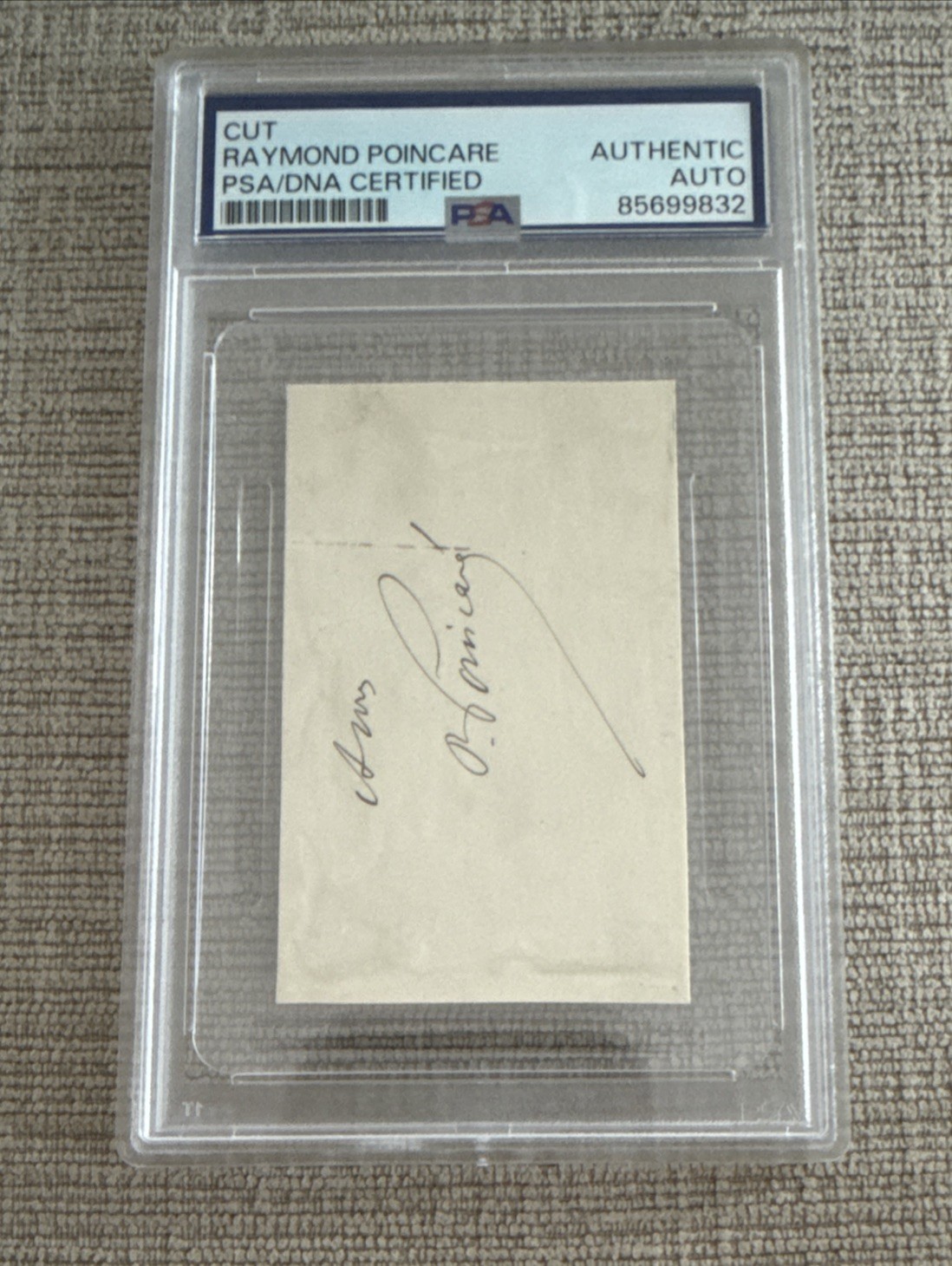 RARE Raymond Poincaré- Autograph President of France PSA DNA
