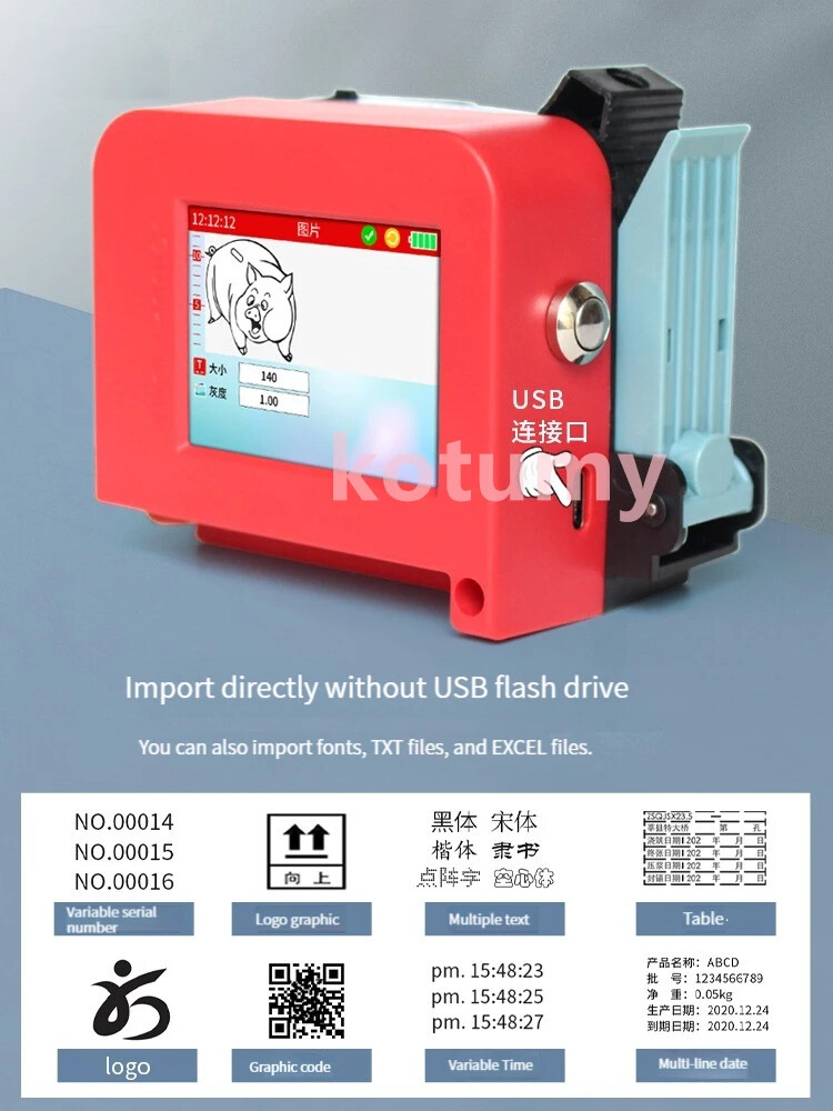 Mini Label Coding Machine Production Date Batch Number QR Code Inkjet Printer