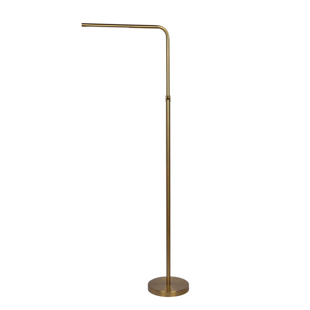 Brassed Gold Floor Lamp with On/Off Switch Adjustable Led Round Base