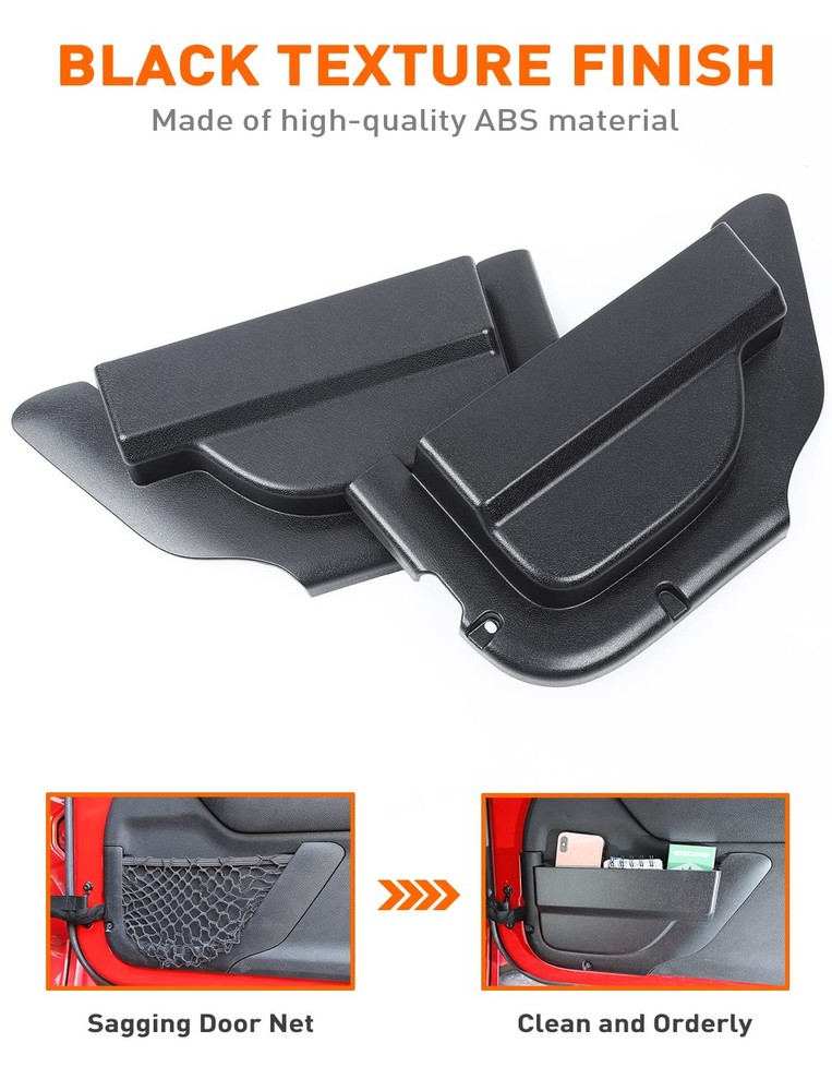 Front Door Storage Pockets Without Cup Holder Side Insert Box for 2011-2018 Jeep
