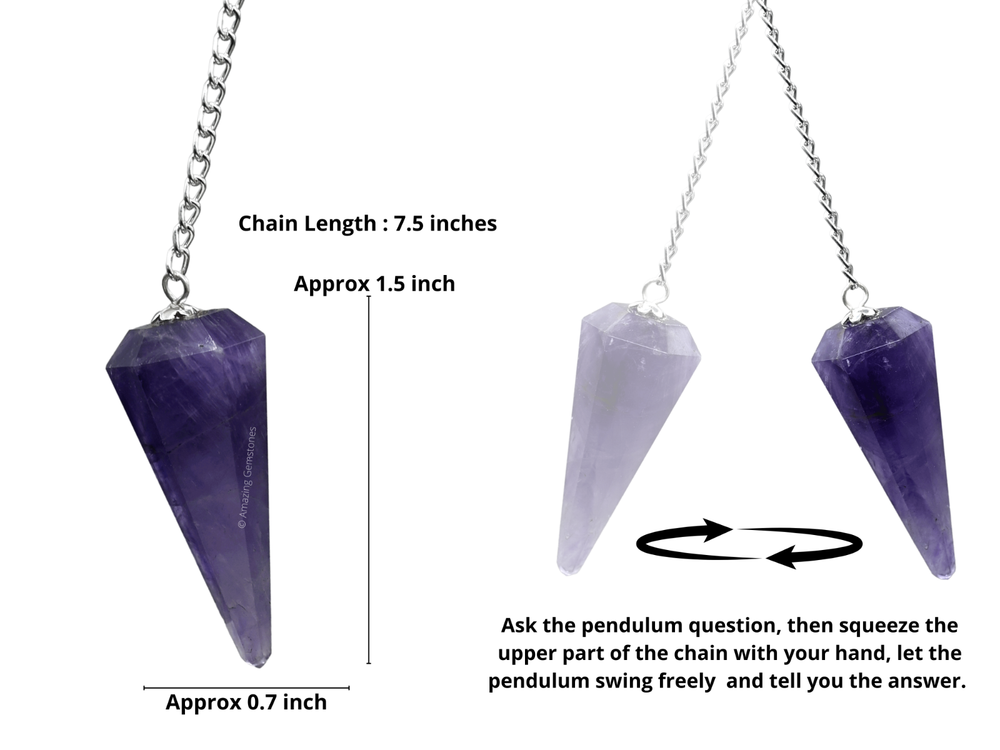 Amethyst Chevron Dowsing Crystal Pendulum