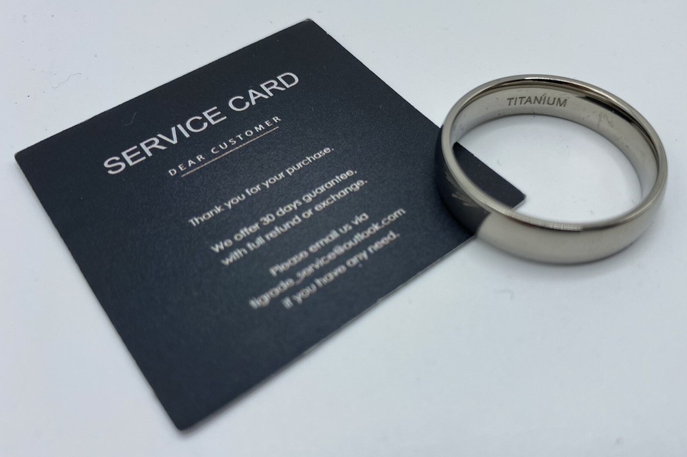 Tigrade - Titanium Ring Plain Dome High Polished Wedding Band Ring