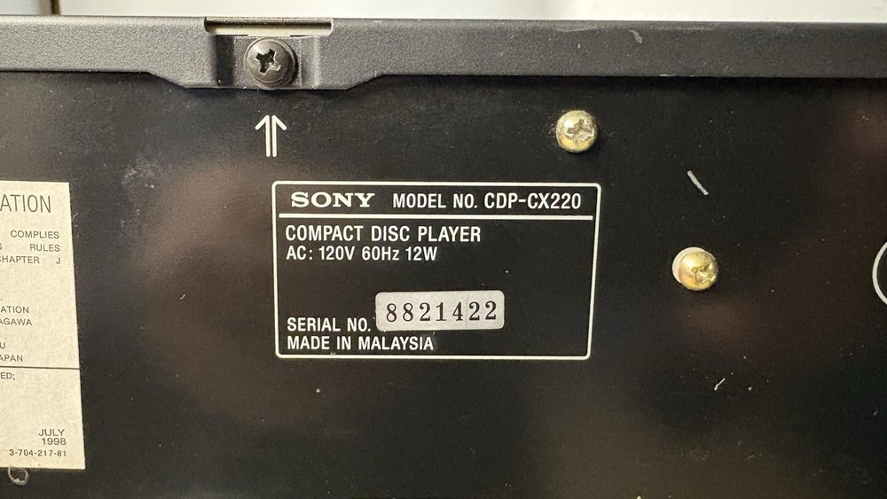 Sony CDP-CX220 200 CD Mega Storage Changer.*Nice Jukebox!*