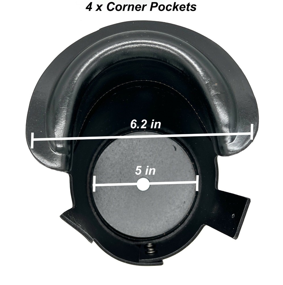 6pcs Leather Billiard Pool Table Pockets Drop Pockets Durable Replacement BLACK