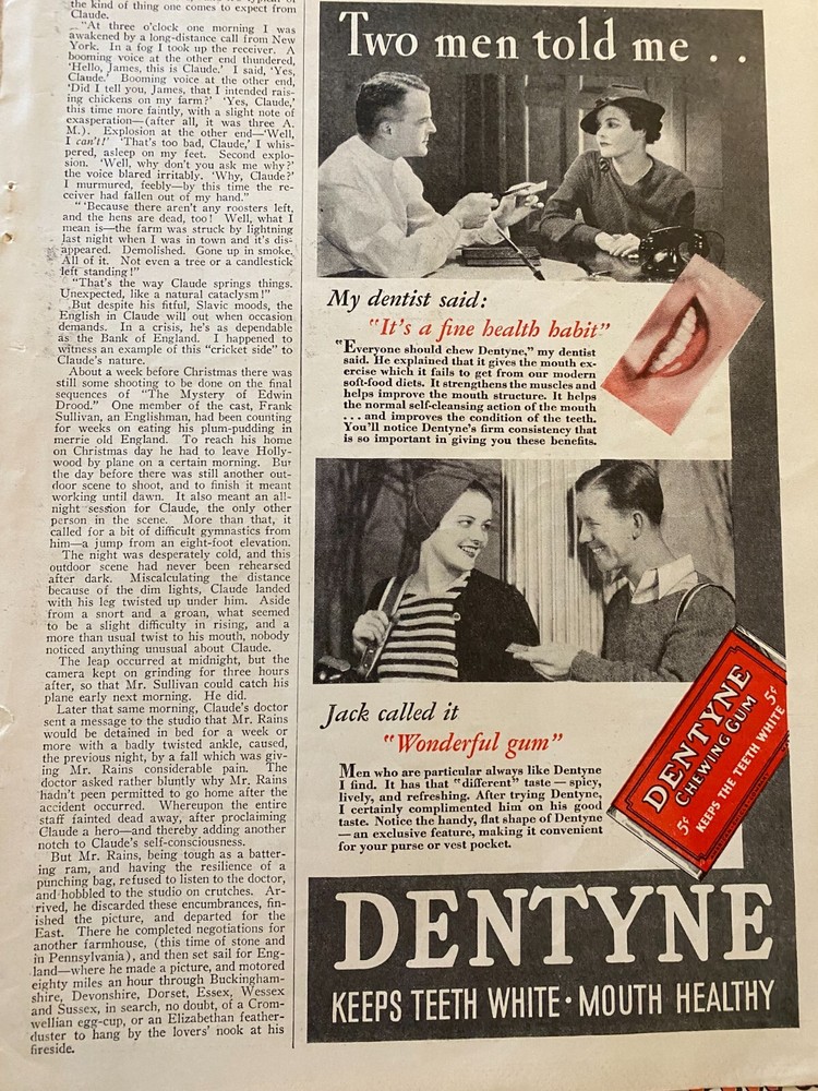 Dentyne Gum, Vintage Print Ad
