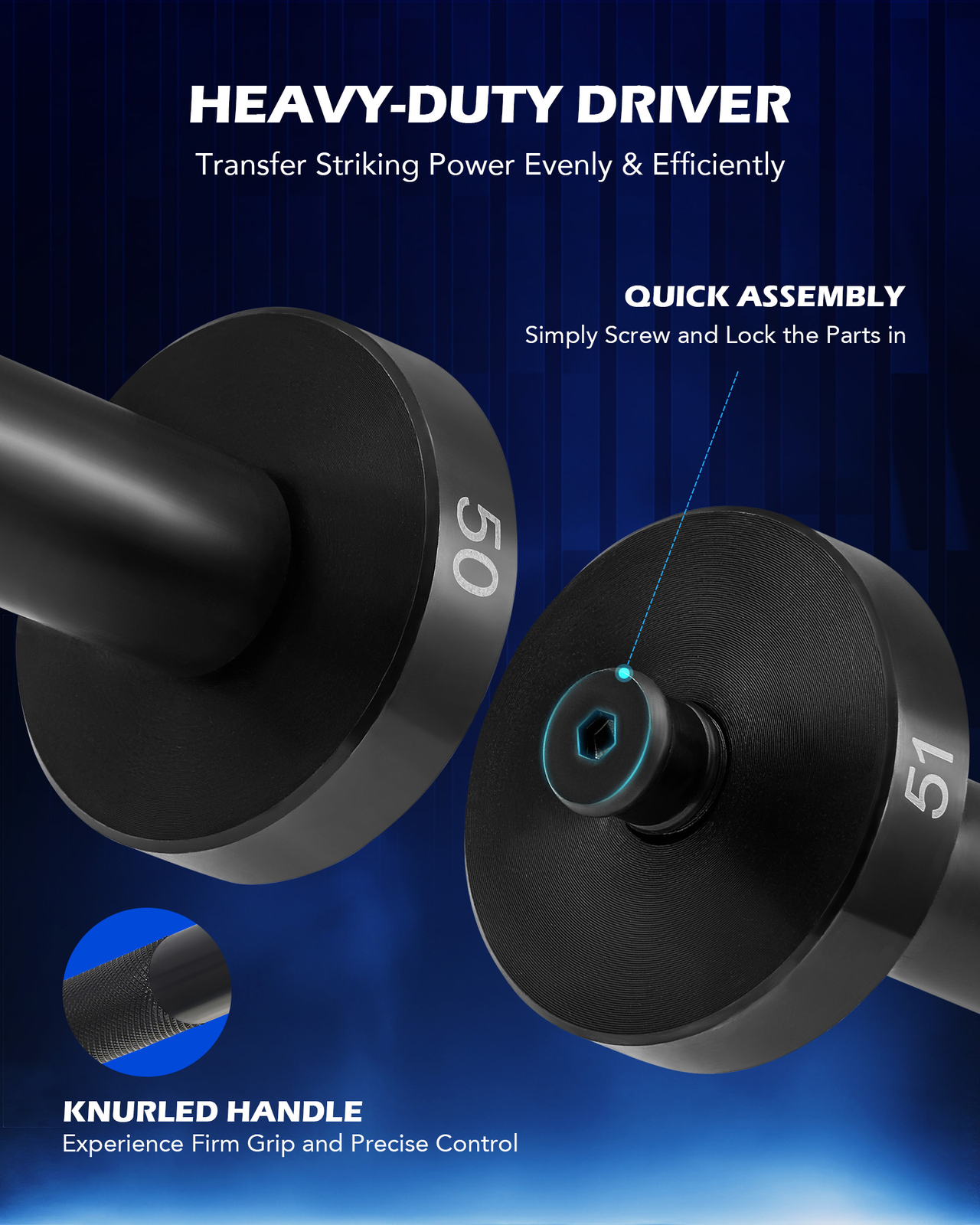 OMT 2 in 1 Inner Bearing Puller & Bushing Driver Kit Axle Bearing Race Seal Tool