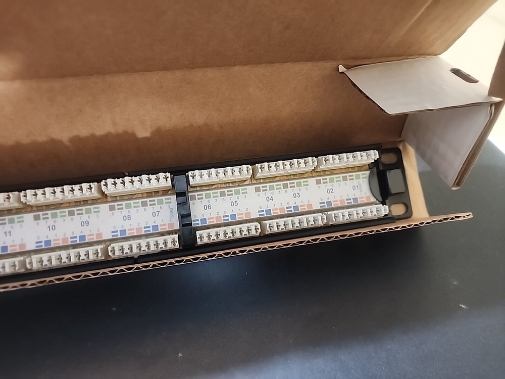 Hellermann Tyton PP110C5E24 Category 5e Universal 24 Port Patch Panel, 1U, Black