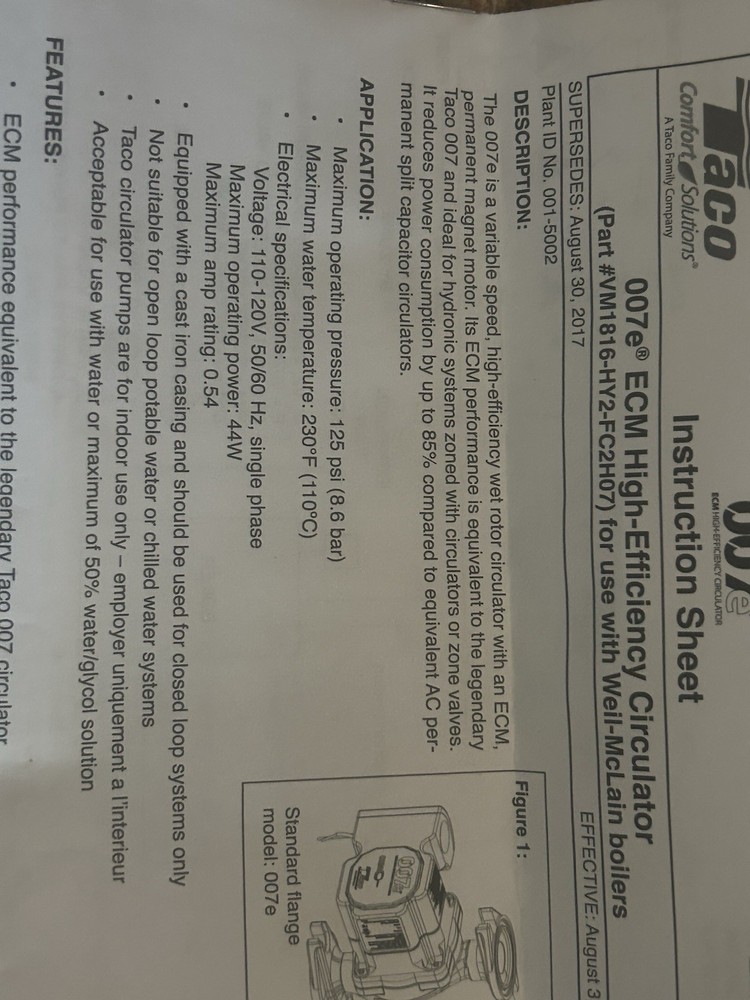 Taco 007E ECM High Efficiency Circulator Pump