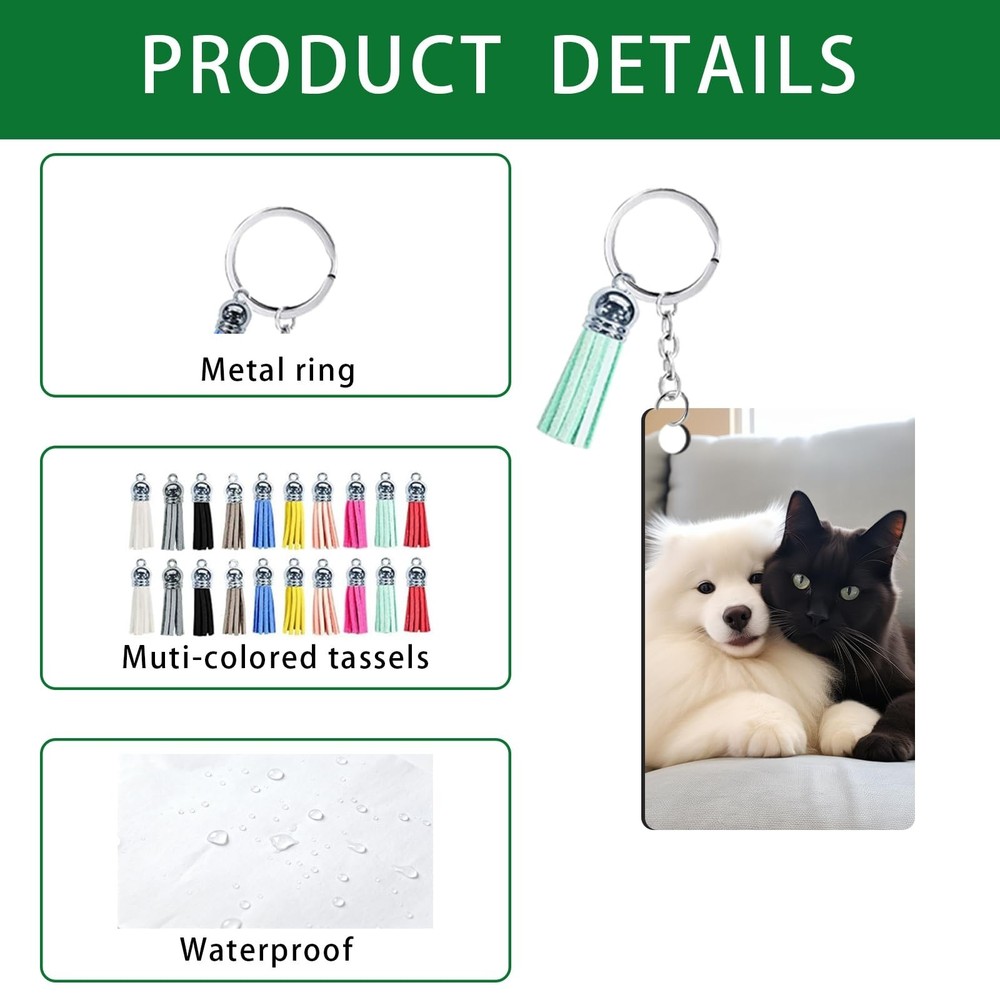 UJL 120pcs Sublimation Blanks Keychains Double Side Rectangle Blank Keychains...