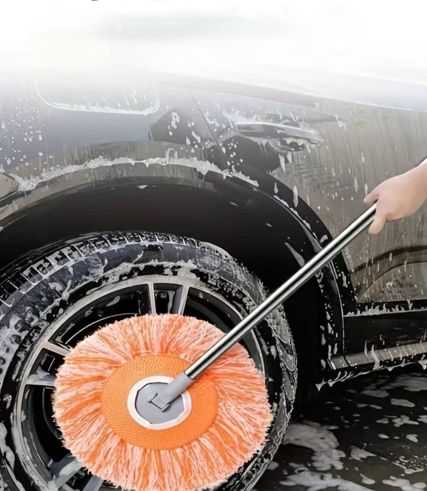 Telescopic Microfiber All-Purpose Duster with Metal Handle, Orange